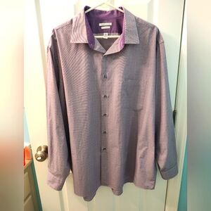 Men's Lilac Van Heusen Long-Sleeved Shirt Size 18-18 1/2, 34/35